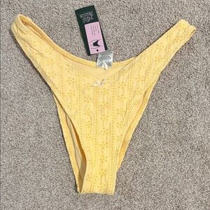 Wild Fable Light Yellow Eyelet Bikini Bottom
